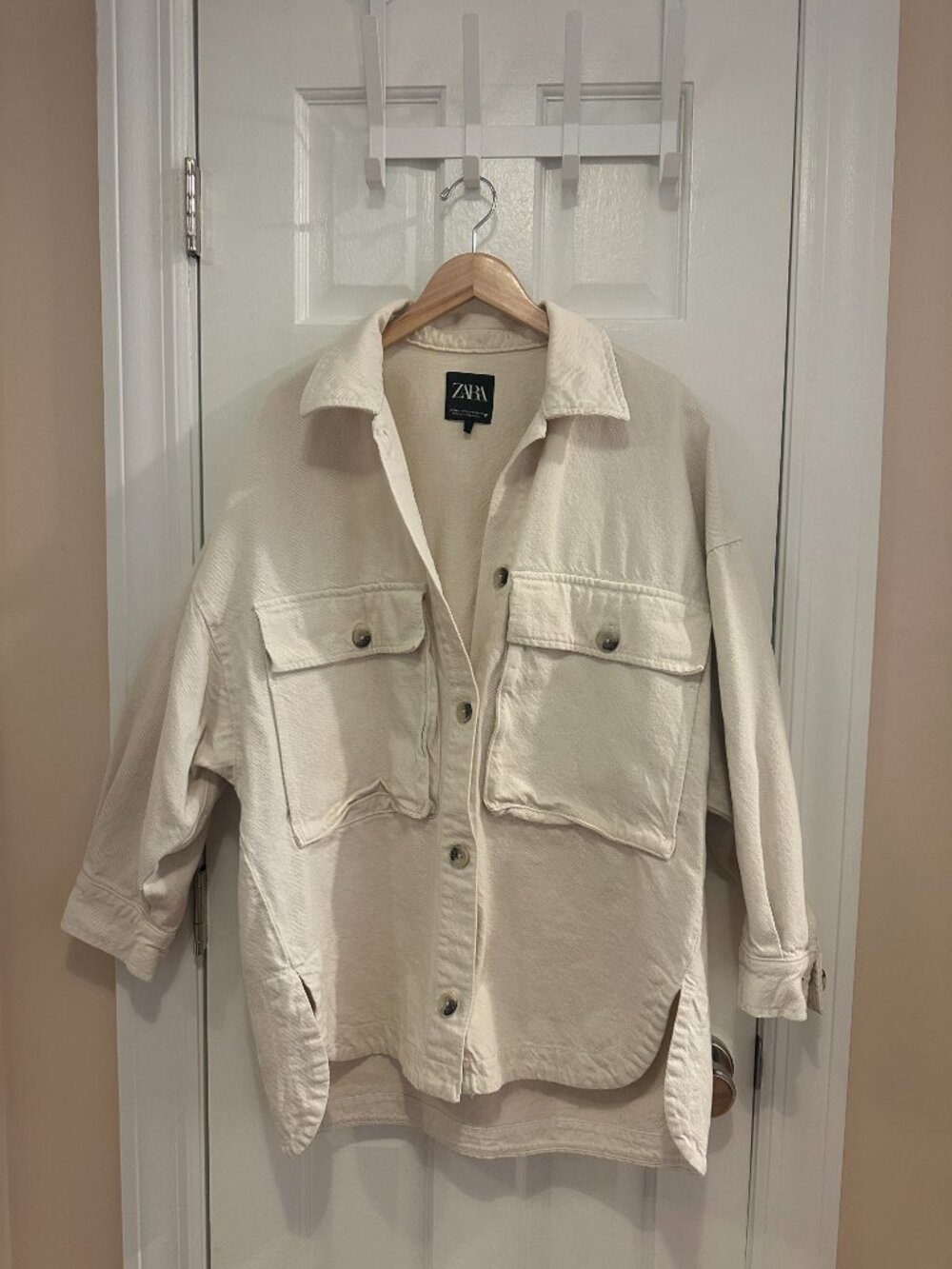 Zara Oversized Cream Chore Coat (Size M-L)
